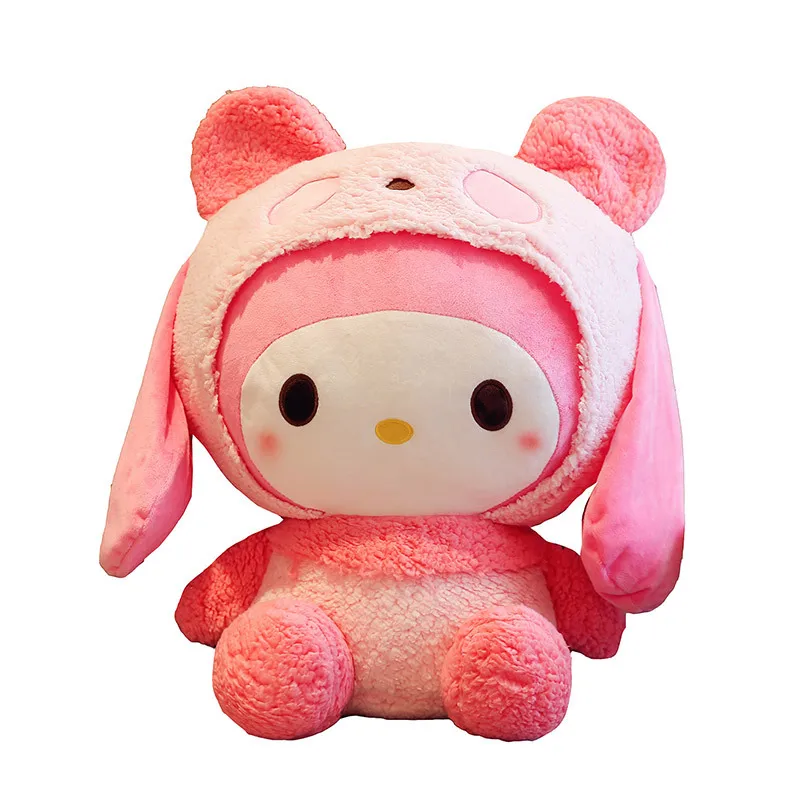 Oversized Sanrio My Melody Transform Into A Panda Throw Pillow Plush Stuffed Kawaii Doll Plush Toy Kuromi Hello Kitty Plush Gift