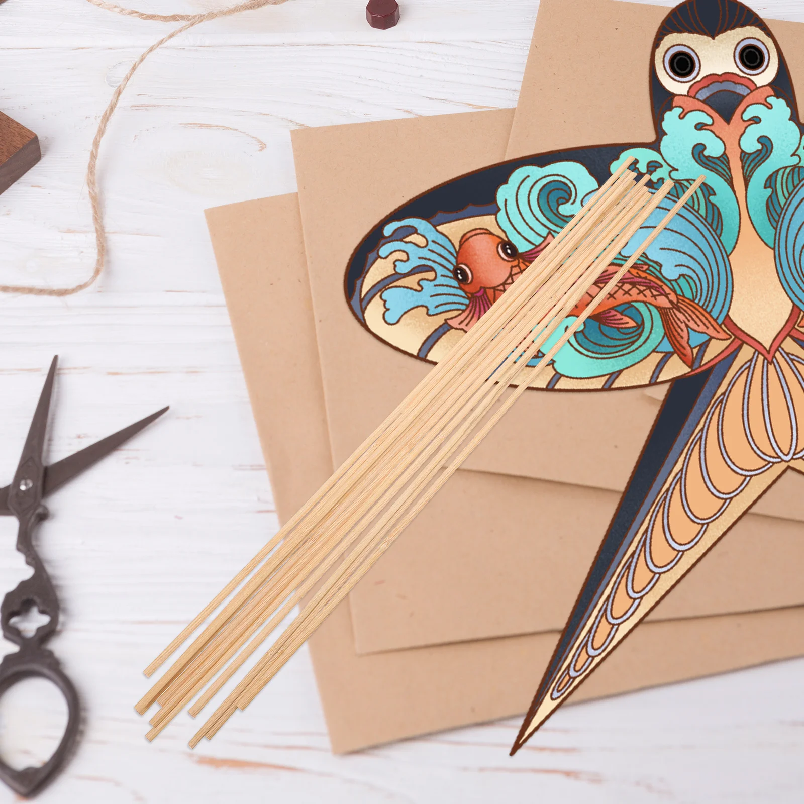 10 Pezzi Materiali per Realizzare Aquiloni, Bastoncini di Bambù 6mmx60cmx2mm, Bastoncini Creativi per Assemblaggio Fai-da-Te per Attività all'Aperto in Parco e Spiaggia