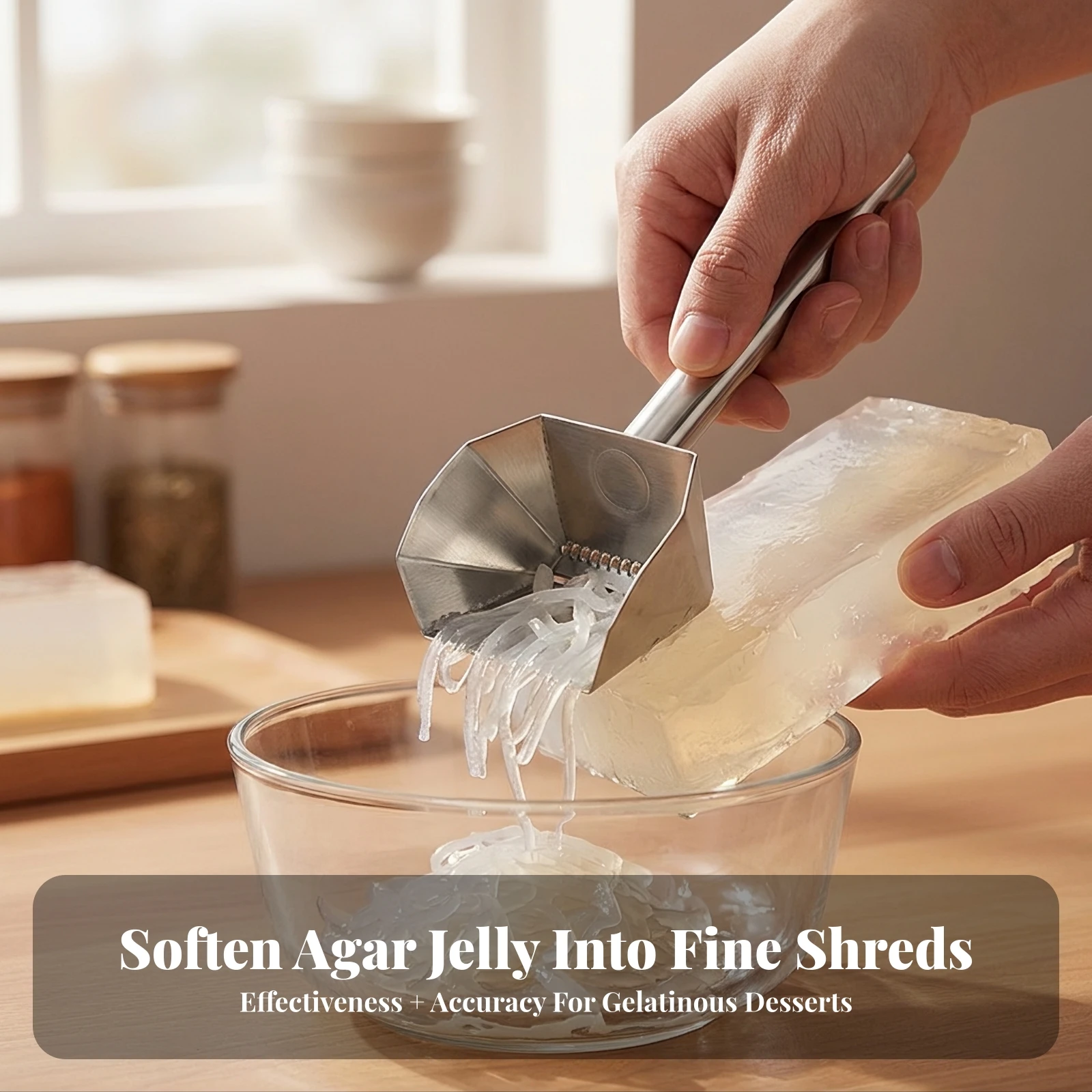 Sea Algae Shredding Tool Compact Stainless Steel Food Scraper Shredder for Home Cooks, Kitchen