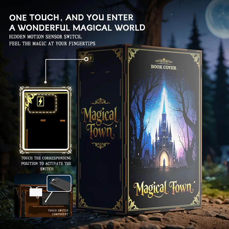 NIEUWE 3D Houten Bouwstenen Magische Stad Straatbeeld Bouwstenen Set Creatieve Desktop Montage Bricks Cadeau Voor Jongens Meisjes