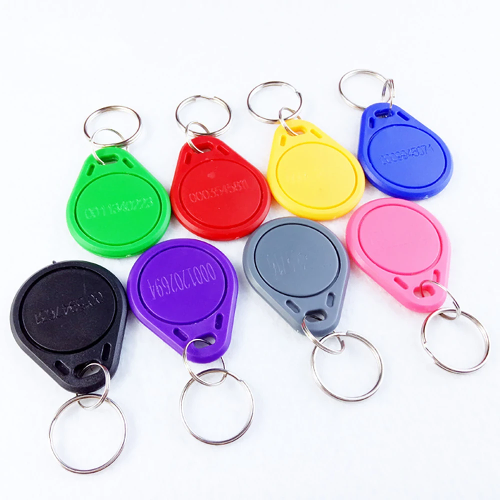 100Pcs/Lot 125Khz TK4100 RFID Keytag Keyfobs Ring Proximity ABS ID Key Tags For Access Control Attendence