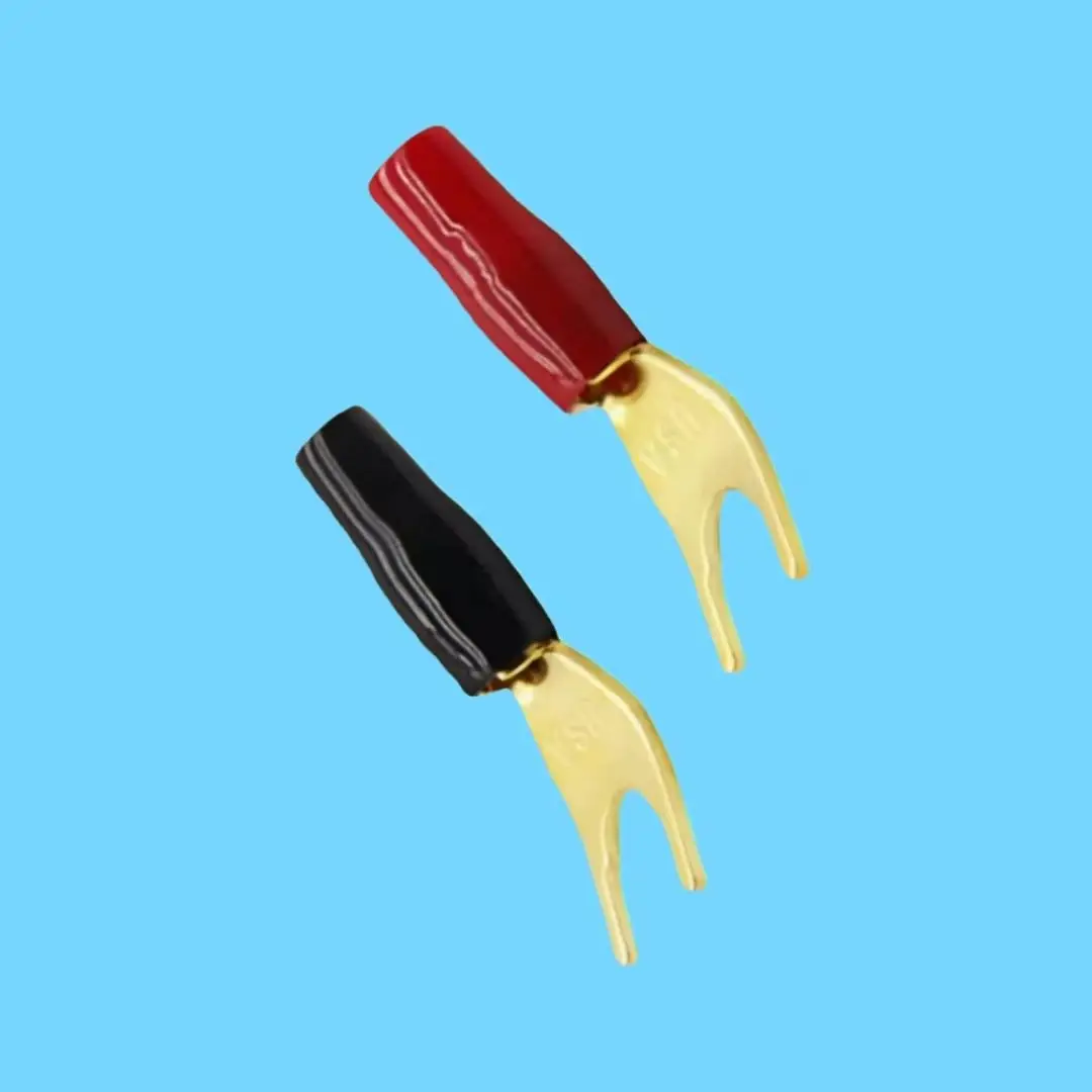 4/10Pcs Y U Shape Spade Banana Plug Gold Plated Fork Banana Plug Jack Plug Solderless Speaker Cable Power Terminal Connector
