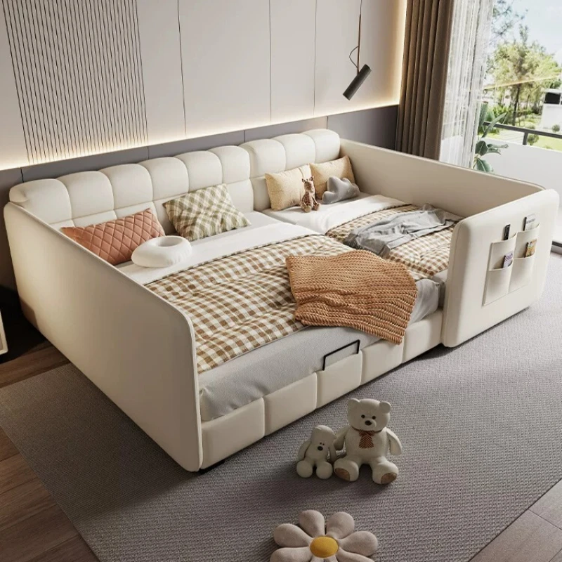 European Fancy Bed Frames Minimalist Fence Lounge Upholstery Bed Cream Deluxe Cama De Lujo Para Dormitorio Home Accessories