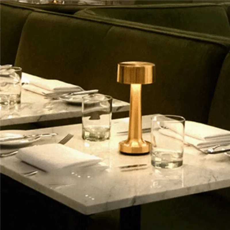 LICE-3X Ретро светодиодная перезаряжаемая сенсорная металлическая настольная лампа 3 цвета с регулируемой яркостью окружающее освещение Настольная лампа Бар Декор комнаты Ночник