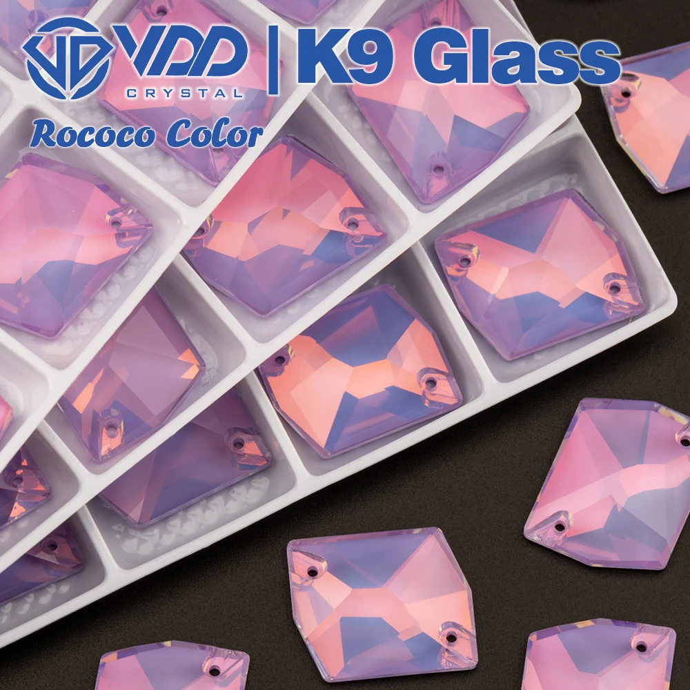 VDD 17x21mm Rokoko-Violett K9 Glas Aufnähbare Strasssteine Hochwertige AAAAA Kristall Flache Rückseite Näh-Strasssteine – Detail 4
