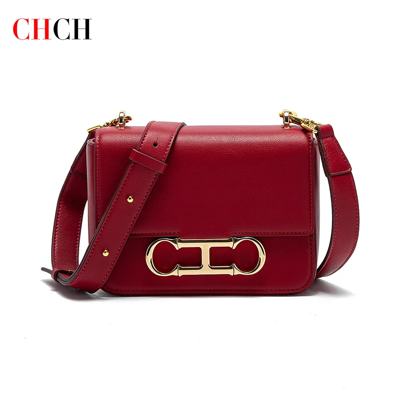 CHCH Women's Crossbody Bag 2025 New Synthetic Leather Red Business Women's Bag Magnetic Flip Cover