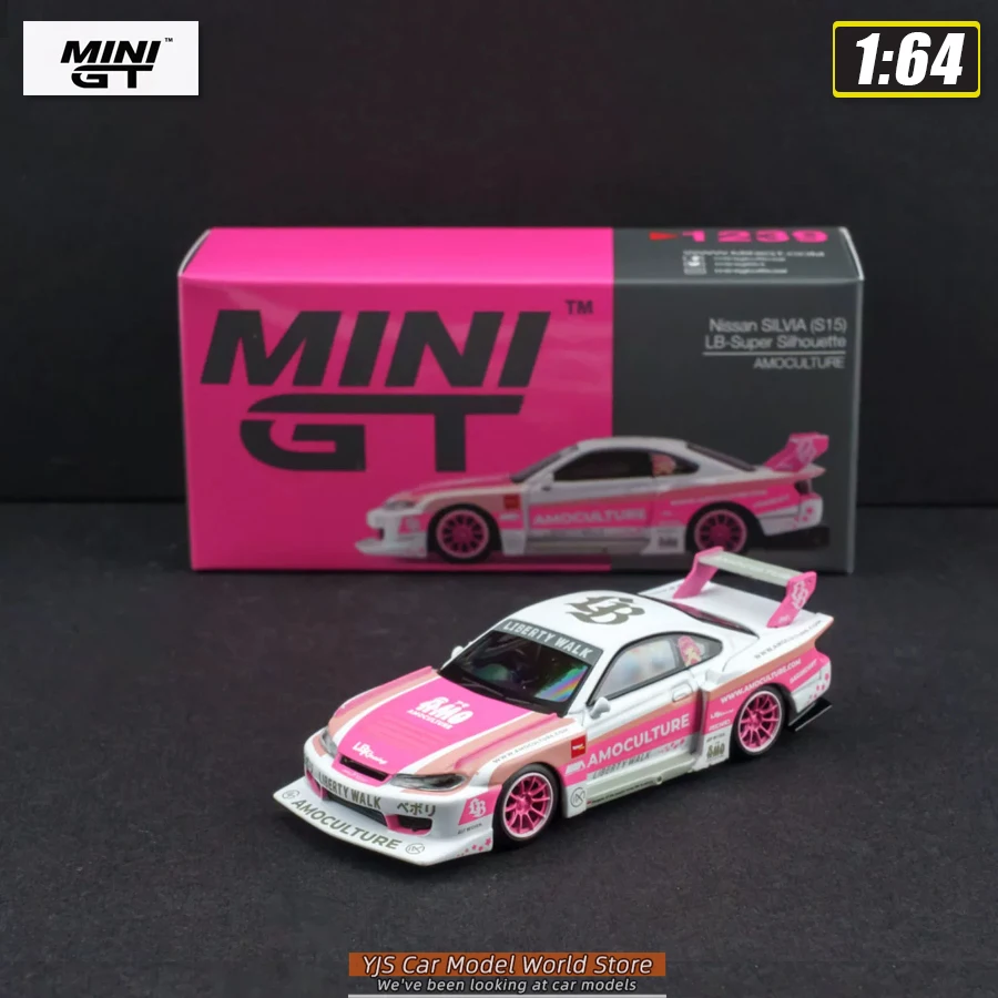 MINIGT Diecast Model 1:64 #1239 Nissan SILVIA S15 Car Metal Material Car Model Static Ornament Collection