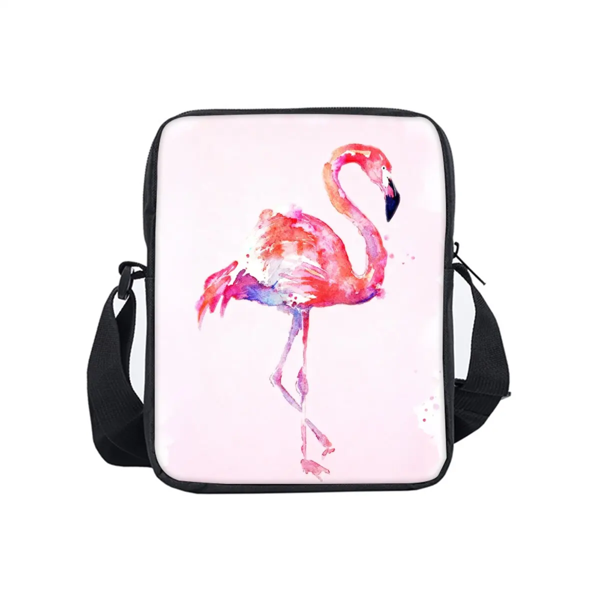 

Flamingo Printe Single Sided Messenger Bag for Boy/Girls Children Best Gifts 3D Cartoon Casual Crossbody Bag