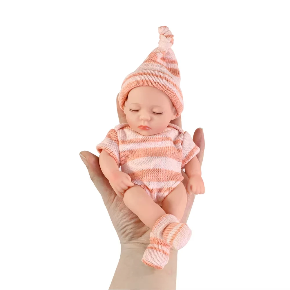 7,8 Zoll große Reborn-Puppen, 20 cm, süße Puppen, Spielzeug, Mini-Vinylpuppen mit weichem und vollständigem Körper, süße Mini-Reborn-Puppe für Erwachsene, Geburtstagsgeschenke – Detail 1