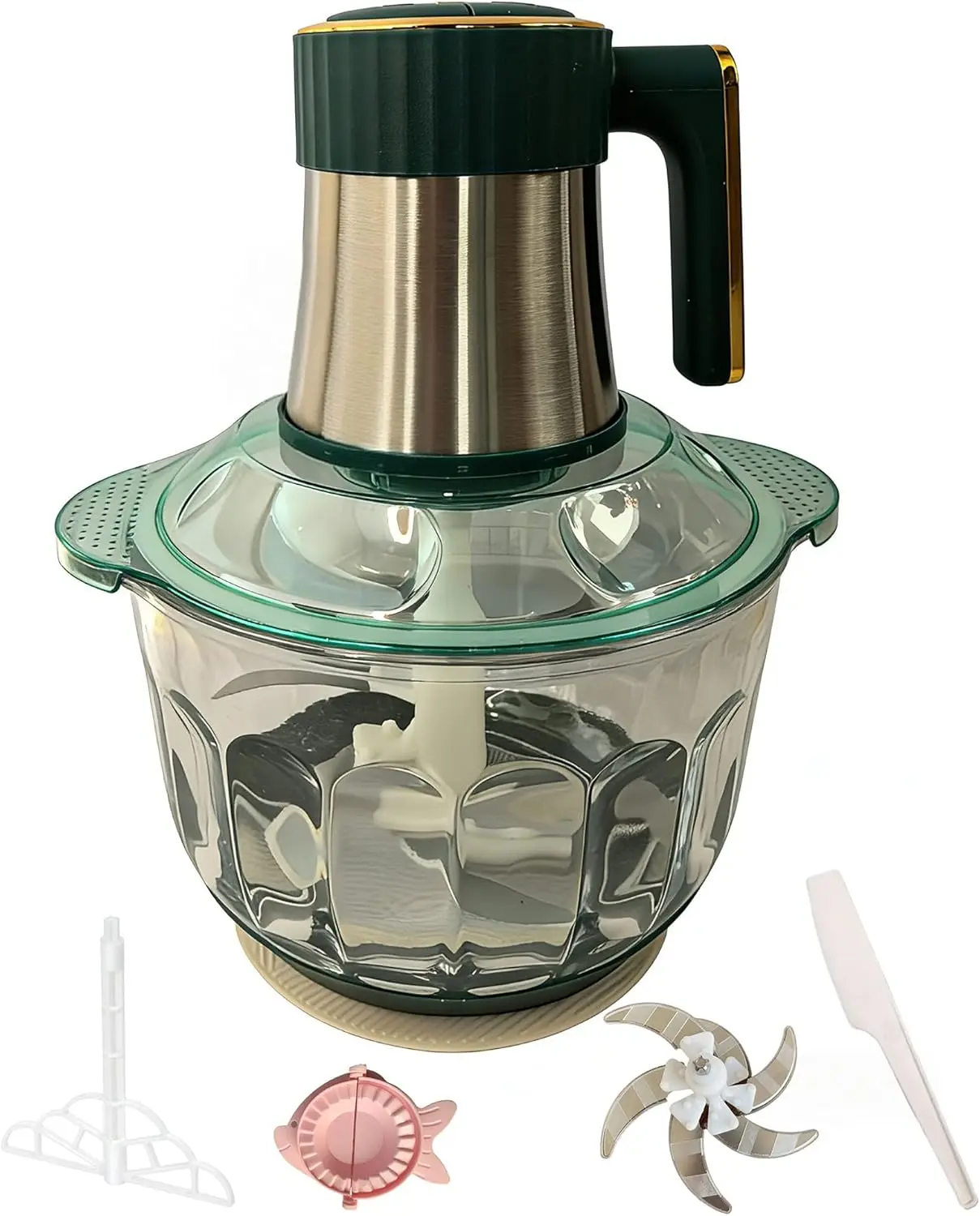 

500W 5-Speed Food Processor: 5L Glass Bowl, Mixes Dough & Grinds Meat, Fruits, Veggies