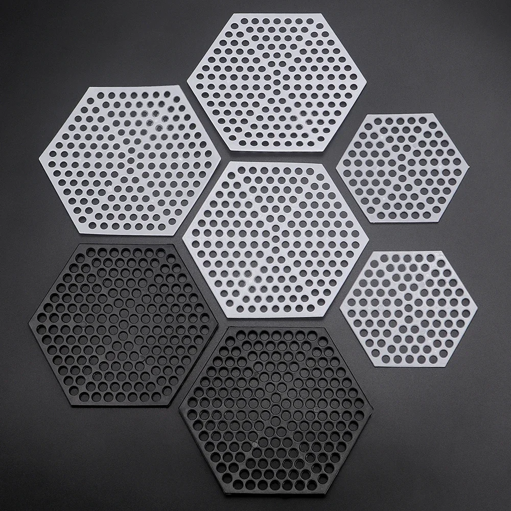 50pcs DIY Hexagon Weaving Mesh Design Pattern Accessories, Plastic Weaving Template Board for DIY Crochet Yarn & Pearls Bags - view 5