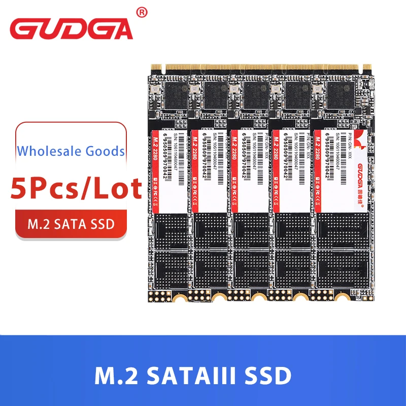 GUDGA 5PCS M.2 Sata3 SSD 1tb  512GB 256GB 128GB 64GB Internal Solid State Drive  For Whole Sale Price Dropship Laptop Desktop