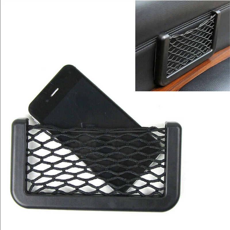 

Accessory Car Net Bag Holder Interior Mesh Pocket Side Door Storage Black Decoration Elastic Organizer 15*8 cm