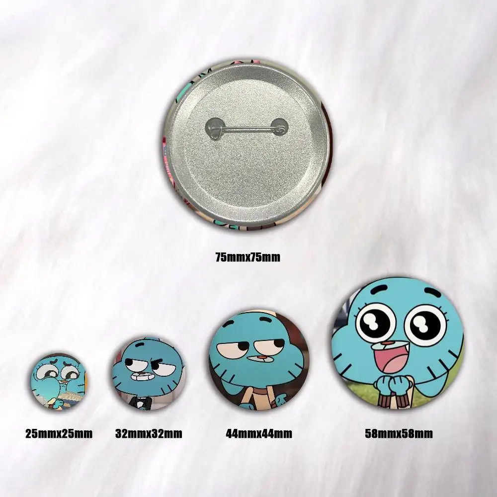 A-gumball Watterson Cartoon Round Brooches On Backpack Jacket Acrylic Button Pins Collection Gifts