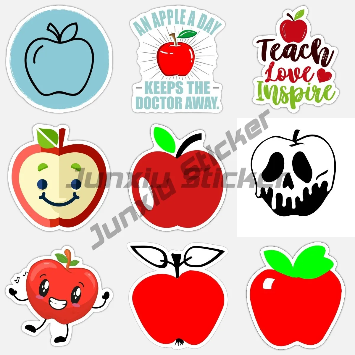 Red Apple Vinyl Decal Sticker Cars Trucks Vans Walls Laptops Cups Decal