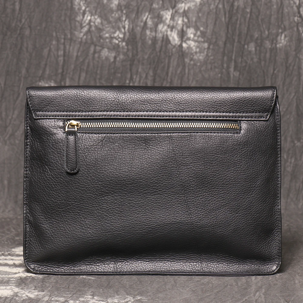LUOKIR Vintage Echtem Leder Umhängetasche männer Mode Einfache Schulter Messenger Taschen Casual Luxury Klappe Rindsleder Kupplung Tasche – Detail 22