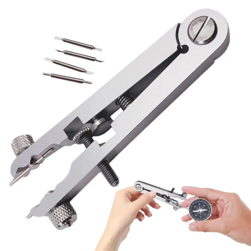 Watchband Spring Bar Plier Bracelet Remover Watch Strap Aluminum Alloy Repair Removing Tool V-Shaped Adjuster Plier 10 Pins