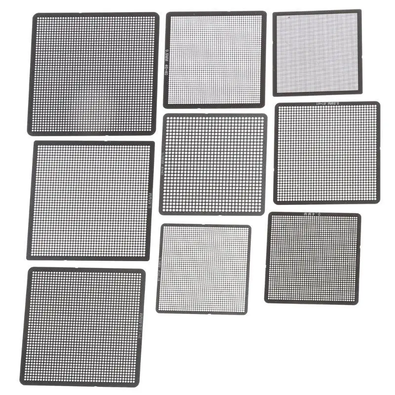 652F BGA Stencils, 27pcs Universal Directly Heat BGA Reballing Net Stencils Templates
