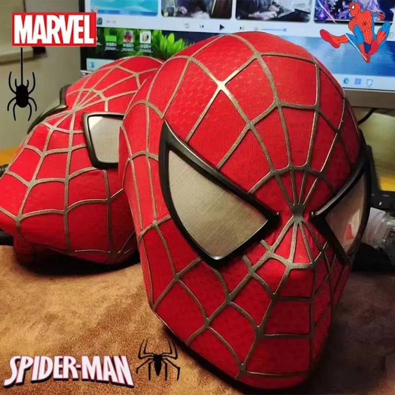 

Hot Sale Marvel 1:1 Toby Maguire Spider-Man Mask Venom Helmet Lights Mask With Mask Removable Lenses Mascara Set Christmas Gifts
