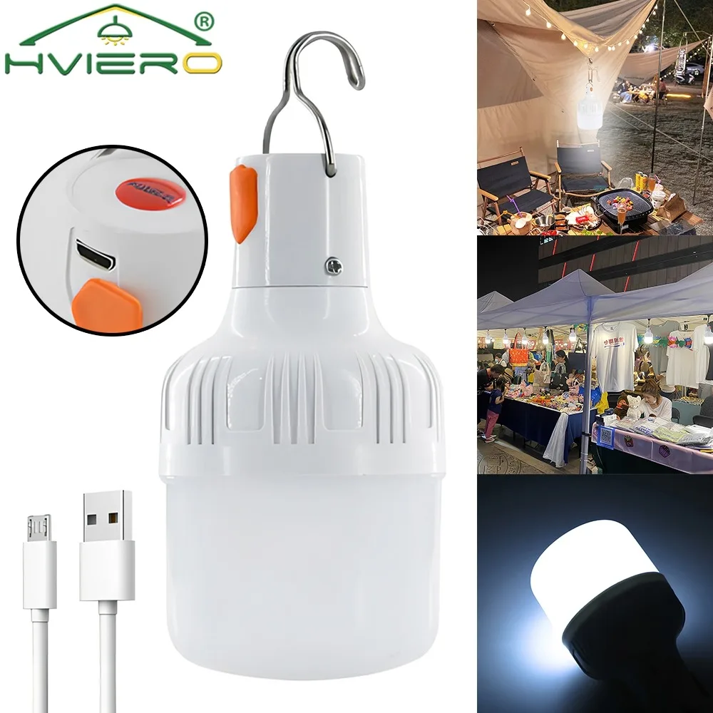 

Portable Camping Emergency Lighting Lights USB Rechargeable Led Bulbs Flashlight Outdoor Garden Picnics Work Hanging Tent Lamp
