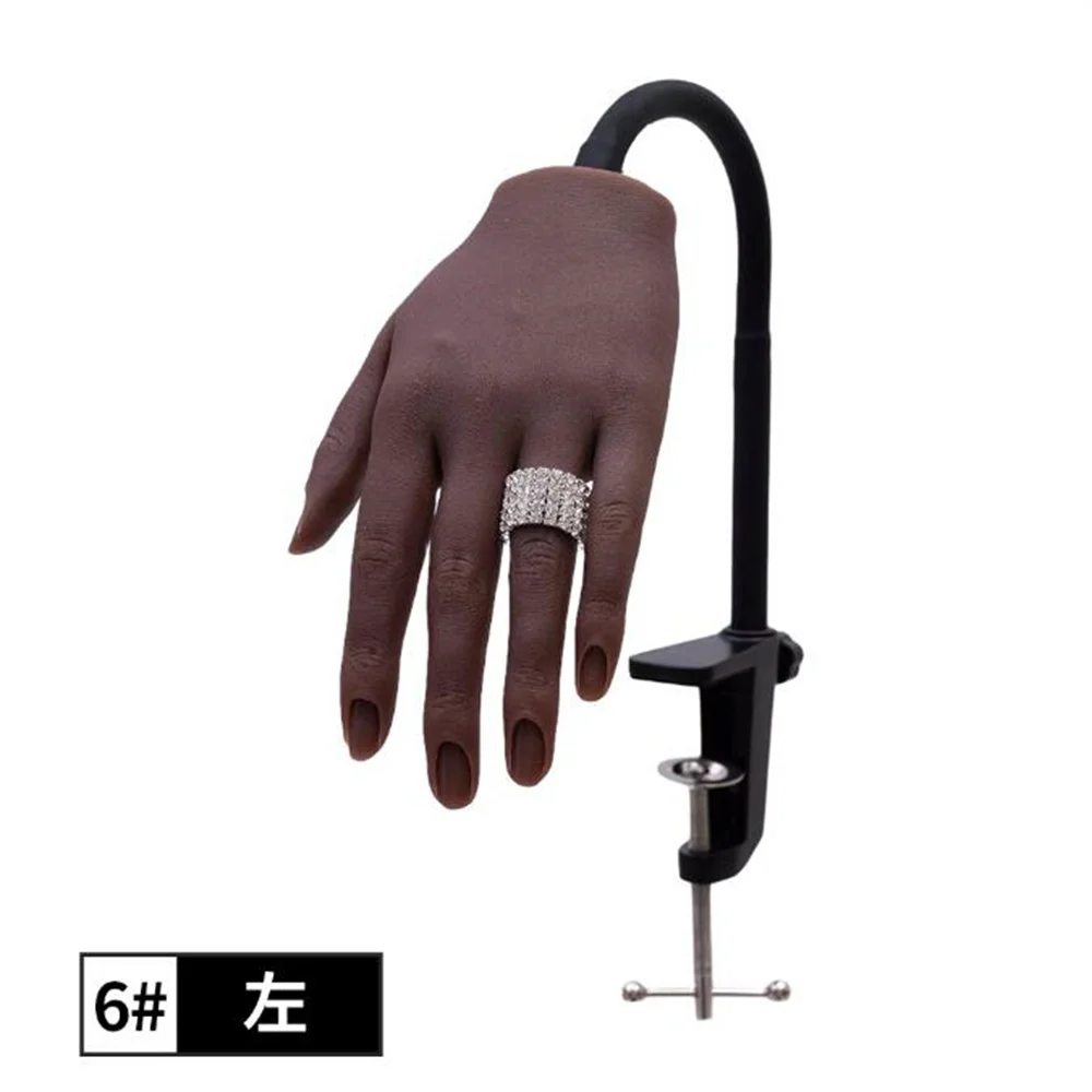 Silicone Nail Enhancement Training Female Left Hand Mannequin with Joint, Flexible Supporting, Teaching Artificial Model, E091