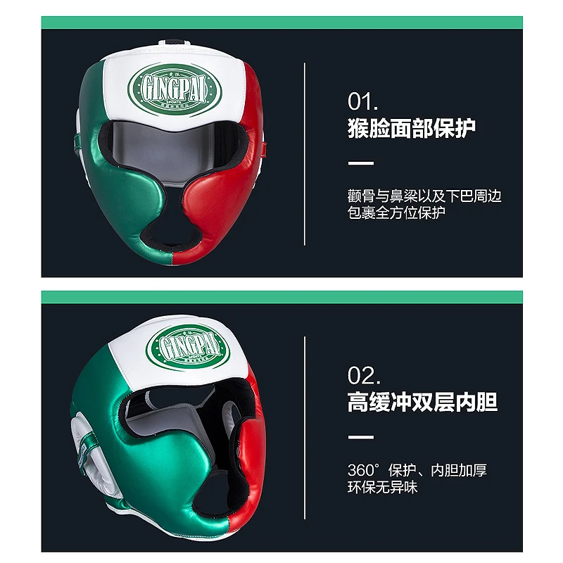 Full-Covered Thickened Boxing Helmet Men Women Adult Karate Muay Thai Training Head Protector Gym Equipment Taekwondo Head Guard