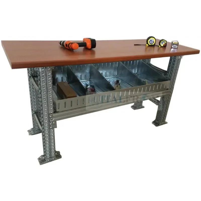 150X60x100cm fixed bench with anti-static storage tray for laboratory retail and construction industries