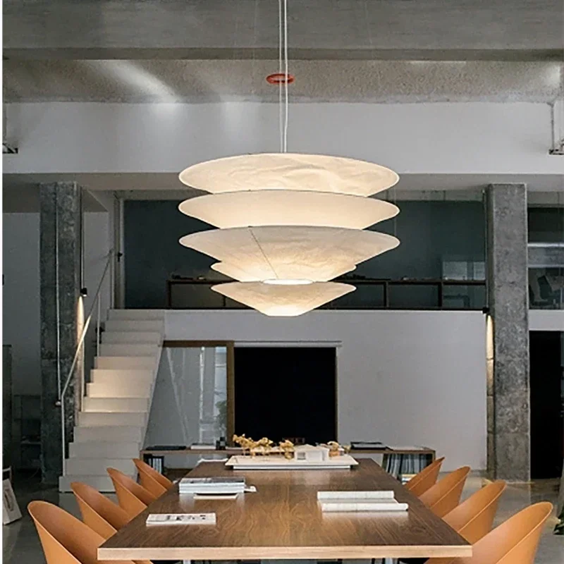 Moderno e minimalista restaurante luz pingente de papel japonês luz pingente sala estar arte decoração designer led luz pingente