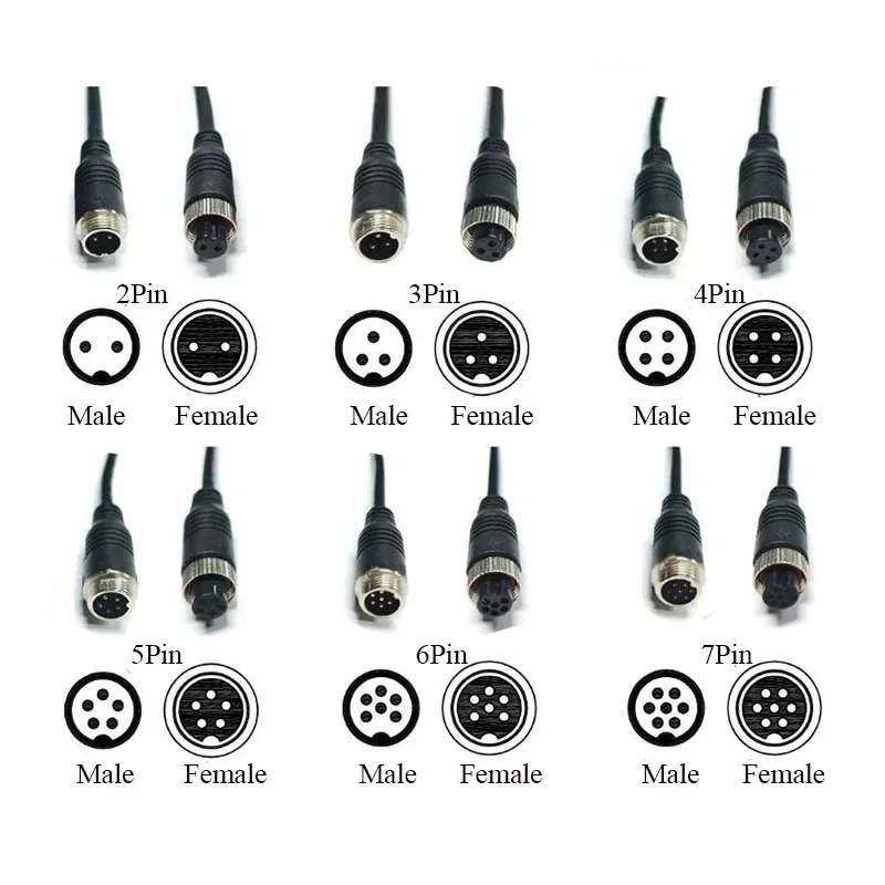 Waterproof GX12 2 3 4 Pin Male Female Extension Line IP67 Cable Connector Industrial Grade Outdoor GX12 Aviatioin Plug with Wire