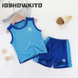 Crianças meninos meninas verão crianças esportes camiseta shorts colete agasalho 2 pçs basquete equipe terno roupas conjunto