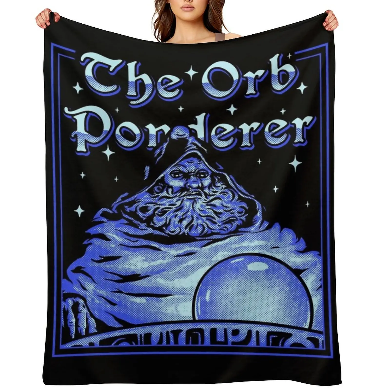 

The Orb Ponderer - Pondering Orb Wizard with Magic Ball Magician MEME Throw Blanket Thermal Baby Shaggy Polar Blankets