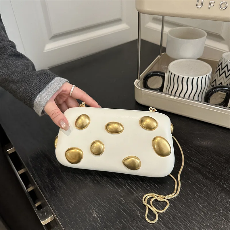 

Нишевая сумка-коробка 2025 года с цепочкой, модная женская сумка через плечо, дизайнерская сумка через плечо, минималистичная сумка «день-ночь», текстурированная