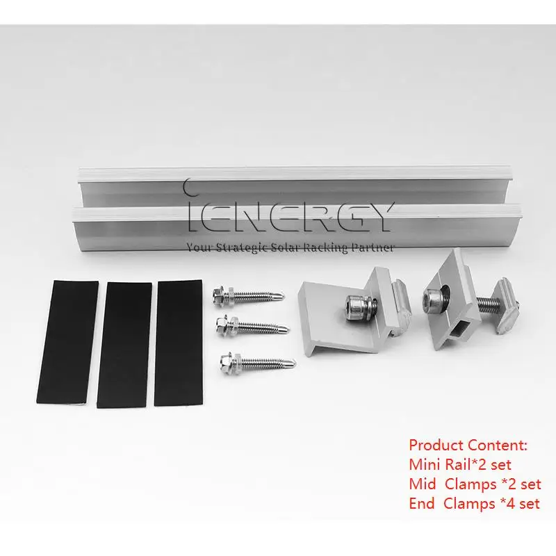 

Mini Rails Mid End Clamp Combo Fastening Module Mounting Pv Photovoltaic Solar Panel Power Supplies Trapezoidal Home Accessories