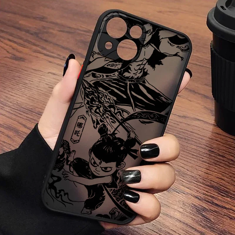 Dessin animé chinois Nezha 2 coque de téléphone pour Realme13 12 11 10 C55 53 35 33 31 30 21 20 GT XT Narzo 50 givré translucide Funda couverture