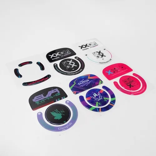 1 Juego de patines de ratón Esports de vidrio templado para Logitech G Pro inalámbrico GPW Gpro X superligero 2 ratones deslizan los pies rojo púrpura 0,8mm