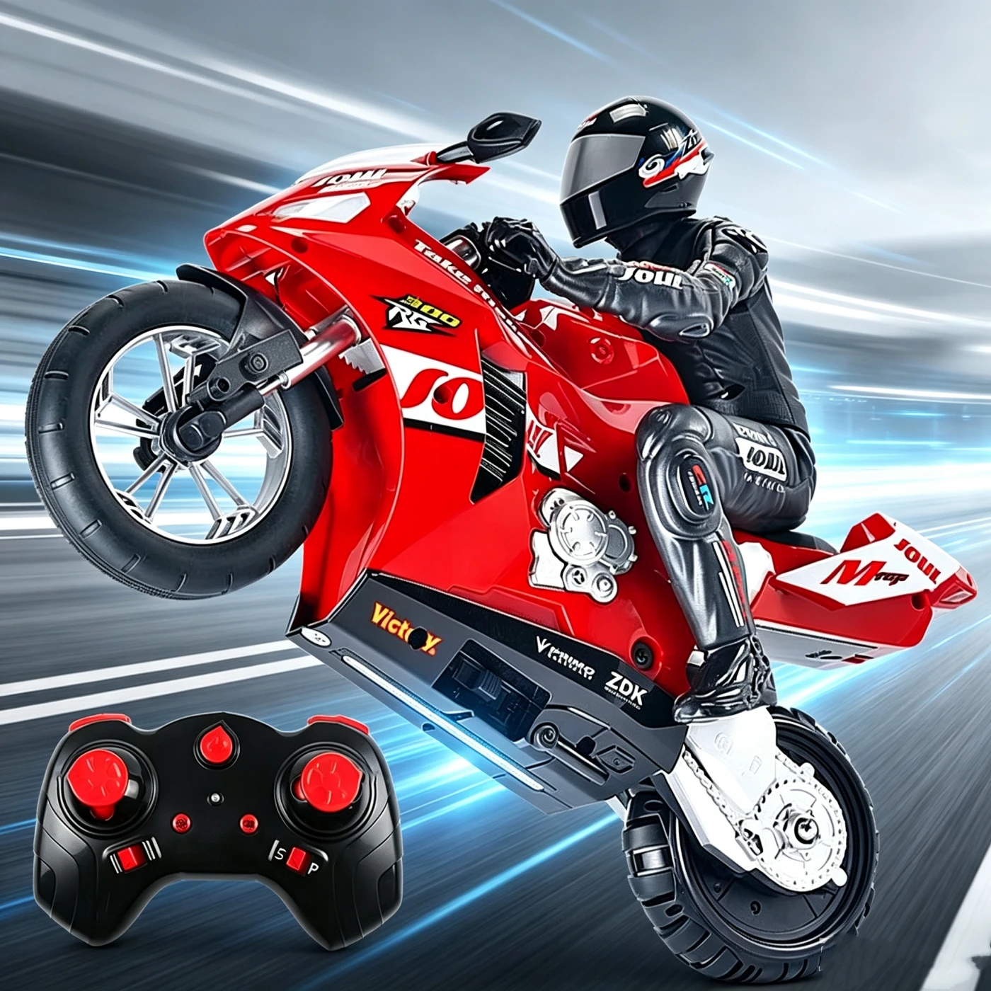 2.4G High Speed RC Motorcycle with LightRemote Control Stunt Motorbike Drift Racing Cars  Self-Balancing Electric Motorcycle Toy