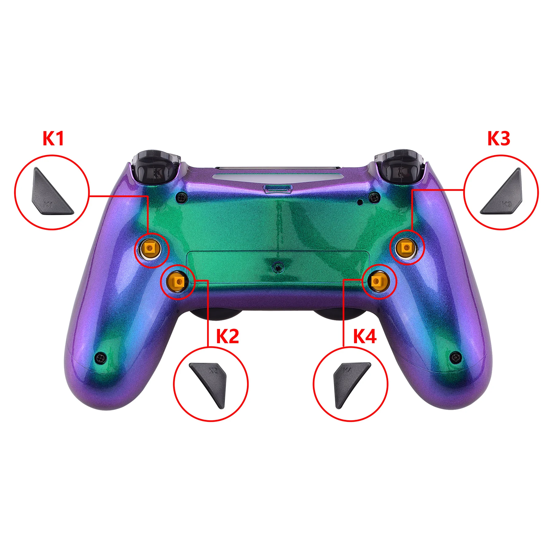 eXtremeRate Dawn Remappable Remap Kit for ps4 Slim Pro Controller JDM 040/050/055 w/ Back Shell & 4 Back Buttons