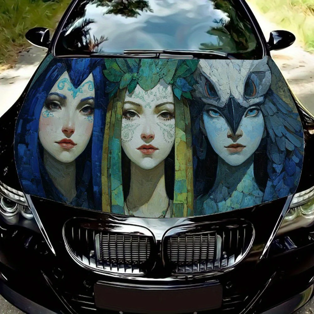 

Наклейки на капот автомобиля Artistic Fantasy Goddess Image, водонепроницаемые самоклеящиеся, устойчивые к царапинам, легко приклеиваемые, прочные автомобильные ПВХ ст.