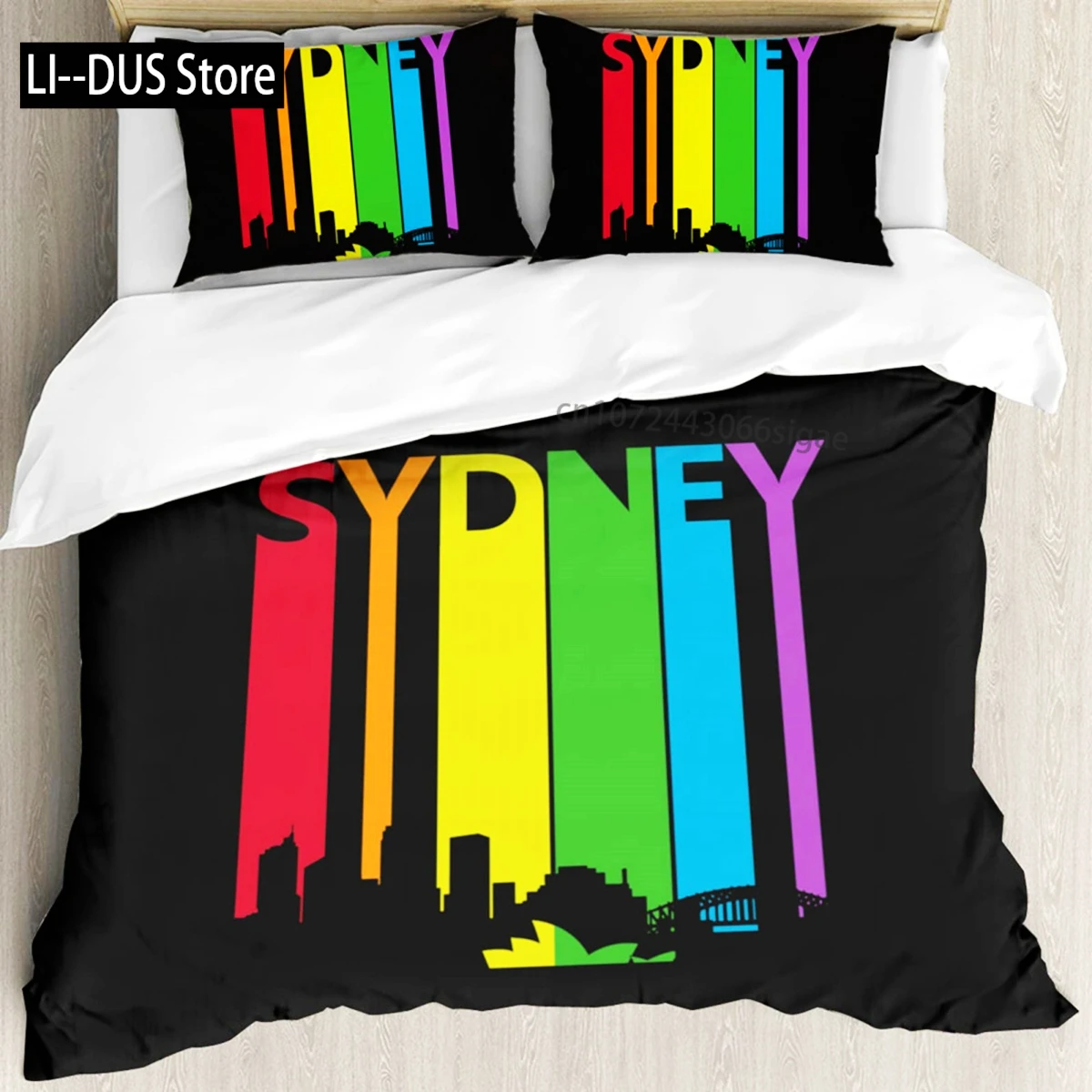 

Pride Duvet Cover Set Polyester People Celebrating International Day For LGBT Community With Colorful Striped Design Bedding Set