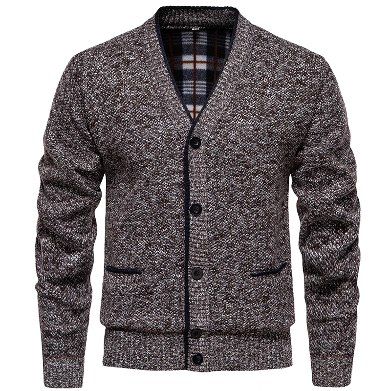 New Autumn and Winter Knitted Sweater Jacket Men\'s Korean V-neck Casual Sweater Street Wear Comfortable and Warm Men\'s Cardigan