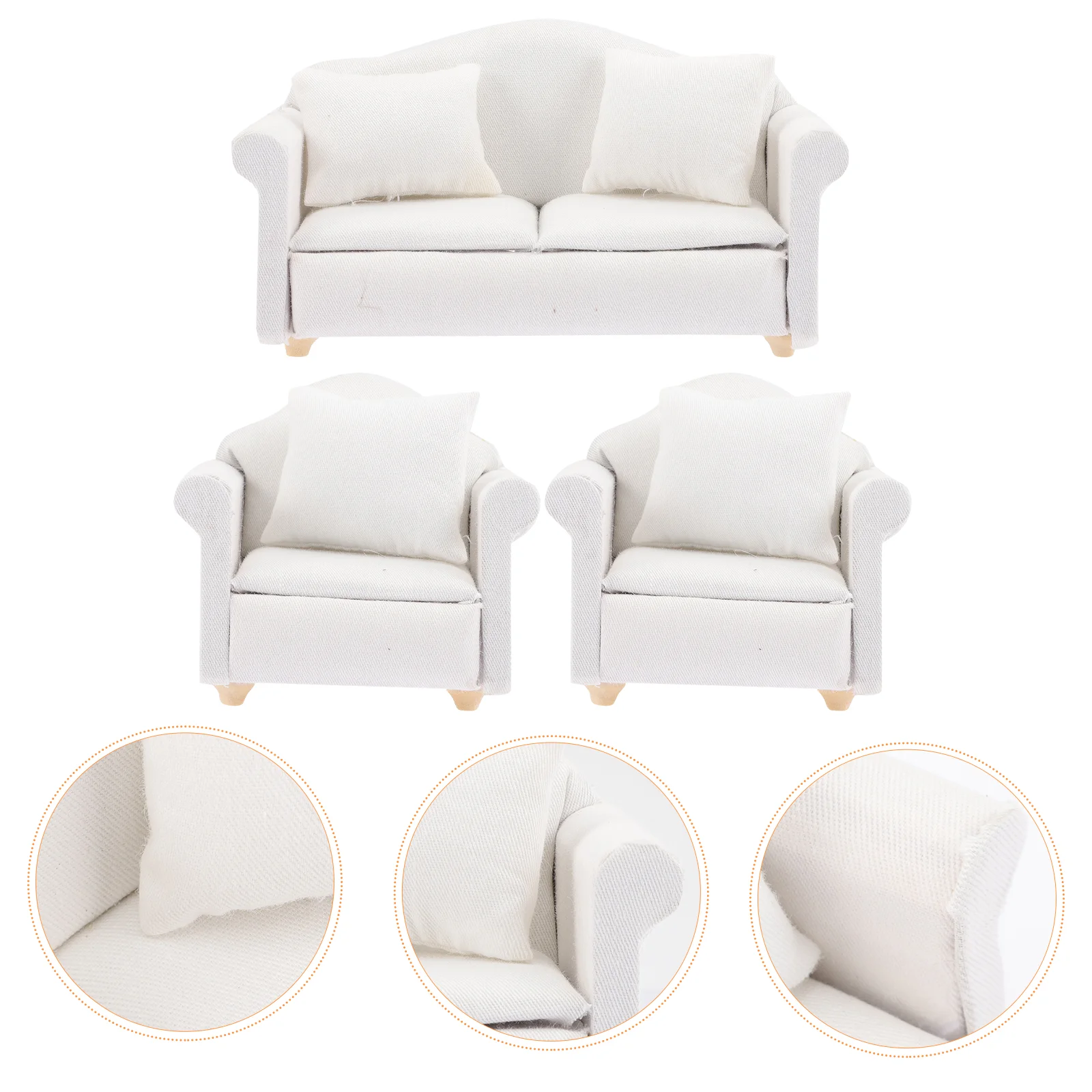 Mini Furniture Kids Couch White Couches Miniture House Accessory Miniature Baby