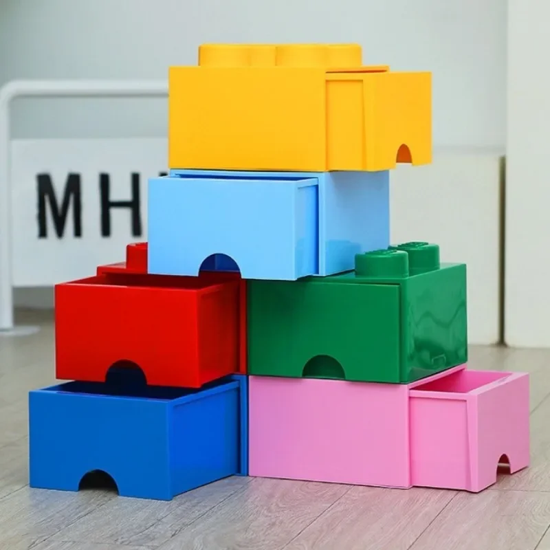 Creative Storage Box Building Block Shapes Plastic Boxs Superimposed Desktop Handy Office Supplies Space Saving