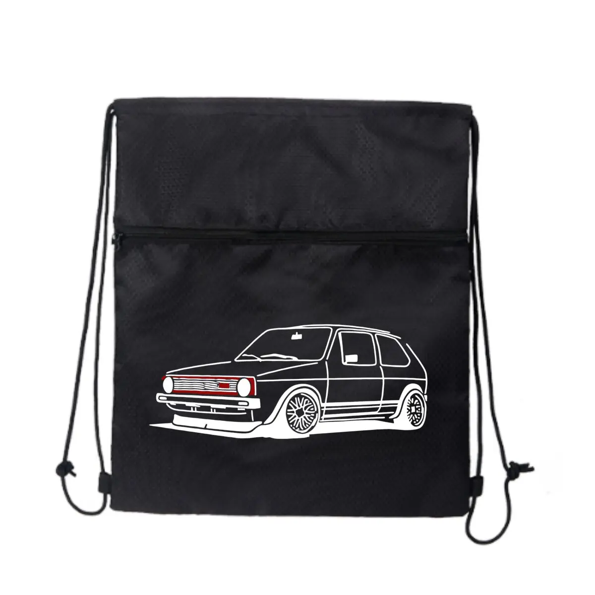 

Автомобильный контур Минималистичный, Автомобильный - Тематический графический дизайн Черная сверхлегкая уличная сумка на молнии на шнурке