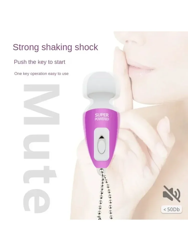 Portable Mini Massage Stick Tiny Stress Relief Electronic Key-Chain Ring Full Body Massager with Button