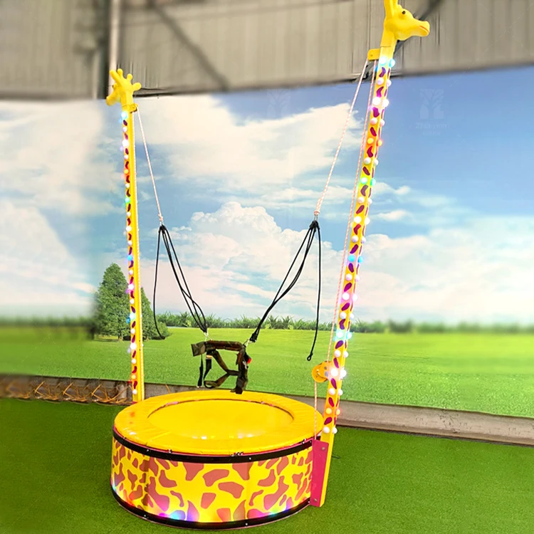 Aangepaste Outdoor Lichtgevende Bungee Trampoline Niet-aangedreven Amusement Rides Trampoline Outdoor Kids