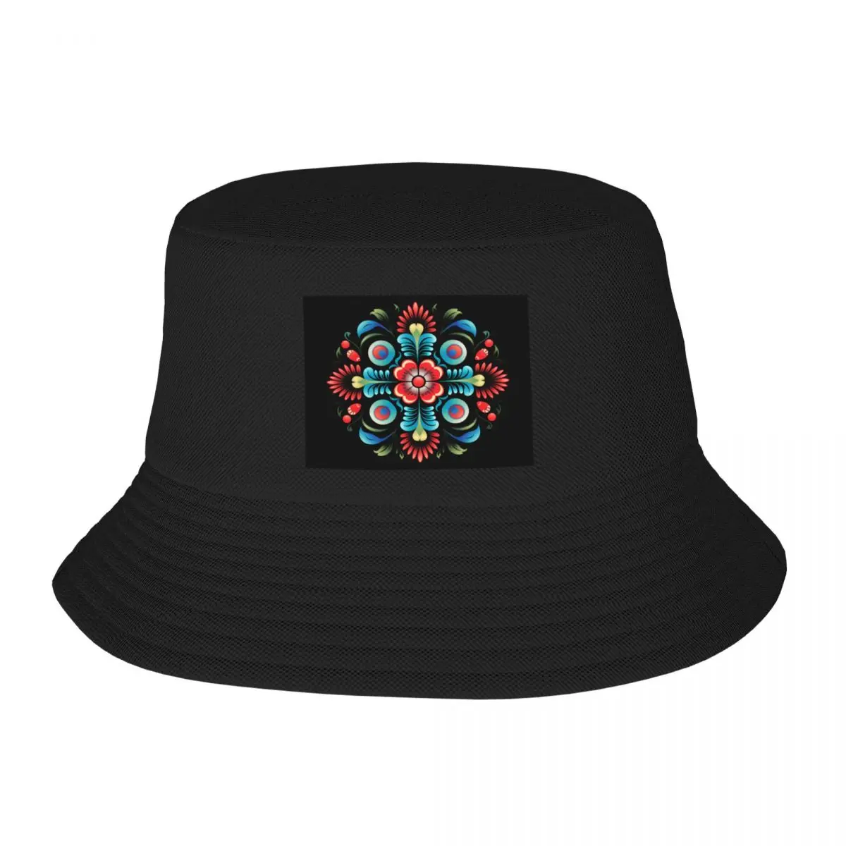 Hungarian Folk Flowers With Eyes Design Bucket Hat Luxury Cap Designer Hat Horse Hat Women Hats Men's