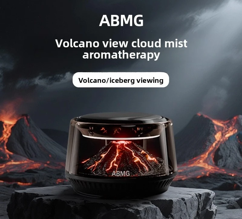 

360° View Mirror Mount Volcanic Iceberg Car Diffuser - Air Purifying, Solar Powered, Forest & Floral Scents, Elegant Auto Decor