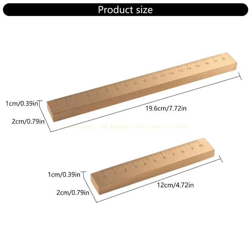 ثقالة ورق نحاسية عتيقة مع مسطرة قياس #6