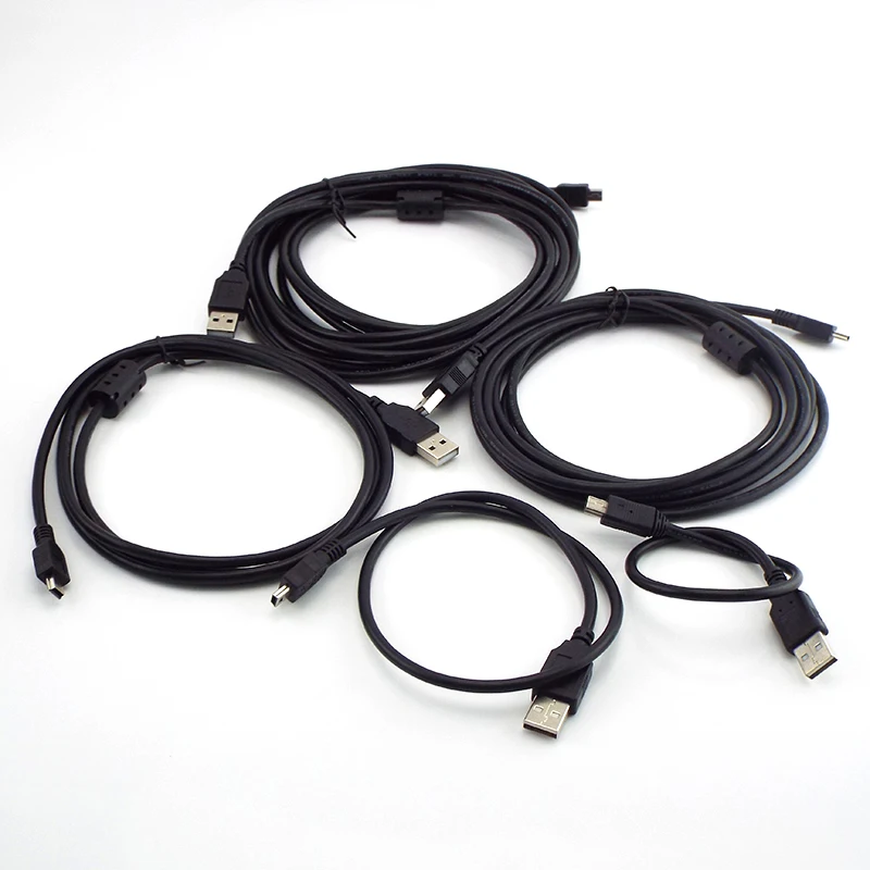 0.3m/0.5m/1m/3m/5m Mini T Port To USB 2.0 A Male Data Sync Charger Charging Cable Line Wire For MP3 MP4 Car Camera