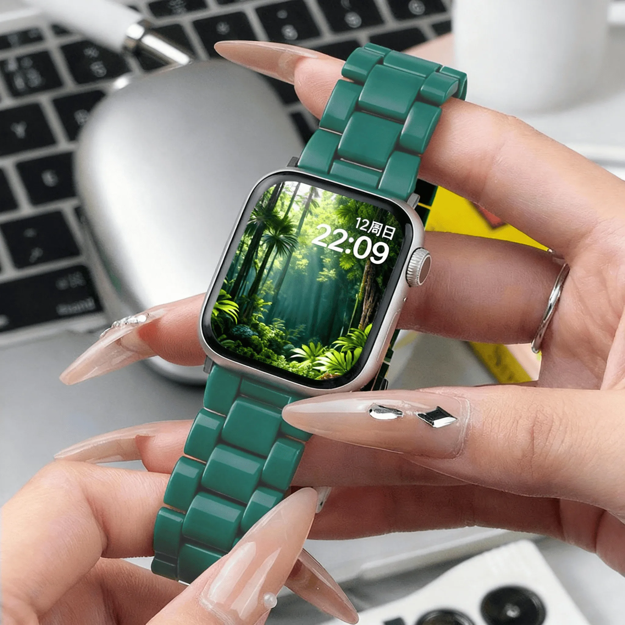 Transparentes Armband für Apple Watch 44mm 45 46 49 38 40 41 42mm Buntes Armband für iWatch Series 12 11 10 9 8 7 6 5 4 SE – Detail 15